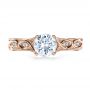 18k Rose Gold 18k Rose Gold Custom Diamond Engagement Ring - Top View -  1296 - Thumbnail