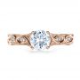 18k Rose Gold 18k Rose Gold Custom Diamond Engagement Ring - Top View -  1296 - Thumbnail