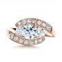 14k Rose Gold 14k Rose Gold Custom Diamond Engagement Ring - Top View -  1302 - Thumbnail
