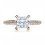 18k Rose Gold 18k Rose Gold Custom Diamond Engagement Ring - Top View -  1402 - Thumbnail