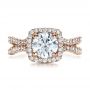 18k Rose Gold 18k Rose Gold Custom Diamond Engagement Ring - Top View -  1407 - Thumbnail