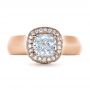 18k Rose Gold 18k Rose Gold Custom Diamond Engagement Ring - Top View -  1408 - Thumbnail