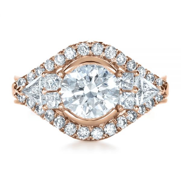 Custom Diamond Engagement Ring - Top view