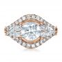 18k Rose Gold 18k Rose Gold Custom Diamond Engagement Ring - Top View -  1414 - Thumbnail