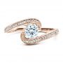 18k Rose Gold 18k Rose Gold Custom Diamond Engagement Ring - Top View -  1449 - Thumbnail