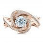 14k Rose Gold 14k Rose Gold Custom Diamond Engagement Ring - Top View -  1476 - Thumbnail