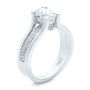 18k White Gold 18k White Gold Custom Diamond Engagement Ring - Three-Quarter View -  100627 - Thumbnail