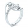 14k White Gold 14k White Gold Custom Diamond Engagement Ring - Three-Quarter View -  100782 - Thumbnail