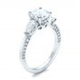 18k White Gold 18k White Gold Custom Diamond Engagement Ring - Three-Quarter View -  101230 - Thumbnail