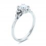 14k White Gold Custom Diamond Engagement Ring - Three-Quarter View -  102024 - Thumbnail
