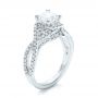 18k White Gold 18k White Gold Custom Diamond Engagement Ring - Three-Quarter View -  102148 - Thumbnail
