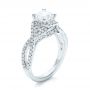 14k White Gold Custom Diamond Engagement Ring - Three-Quarter View -  102148 - Thumbnail