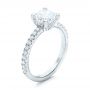18k White Gold 18k White Gold Custom Diamond Engagement Ring - Three-Quarter View -  102289 - Thumbnail