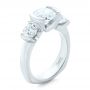 18k White Gold 18k White Gold Custom Diamond Engagement Ring - Three-Quarter View -  102296 - Thumbnail