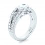 14k White Gold 14k White Gold Custom Diamond Engagement Ring - Three-Quarter View -  102307 - Thumbnail