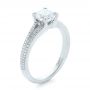 18k White Gold 18k White Gold Custom Diamond Engagement Ring - Three-Quarter View -  102325 - Thumbnail