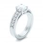 18k White Gold 18k White Gold Custom Diamond Engagement Ring - Three-Quarter View -  102345 - Thumbnail