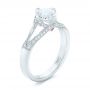 14k White Gold 14k White Gold Custom Diamond Engagement Ring - Three-Quarter View -  102405 - Thumbnail