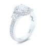 18k White Gold Custom Diamond Engagement Ring - Three-Quarter View -  102415 - Thumbnail