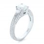 18k White Gold 18k White Gold Custom Diamond Engagement Ring - Three-Quarter View -  102457 - Thumbnail