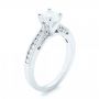 14k White Gold Custom Diamond Engagement Ring - Three-Quarter View -  102590 - Thumbnail