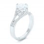 18k White Gold 18k White Gold Custom Diamond Engagement Ring - Three-Quarter View -  102601 - Thumbnail