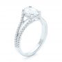 18k White Gold 18k White Gold Custom Diamond Engagement Ring - Three-Quarter View -  102604 - Thumbnail