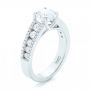 18k White Gold 18k White Gold Custom Diamond Engagement Ring - Three-Quarter View -  102886 - Thumbnail