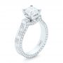 18k White Gold 18k White Gold Custom Diamond Engagement Ring - Three-Quarter View -  102895 - Thumbnail