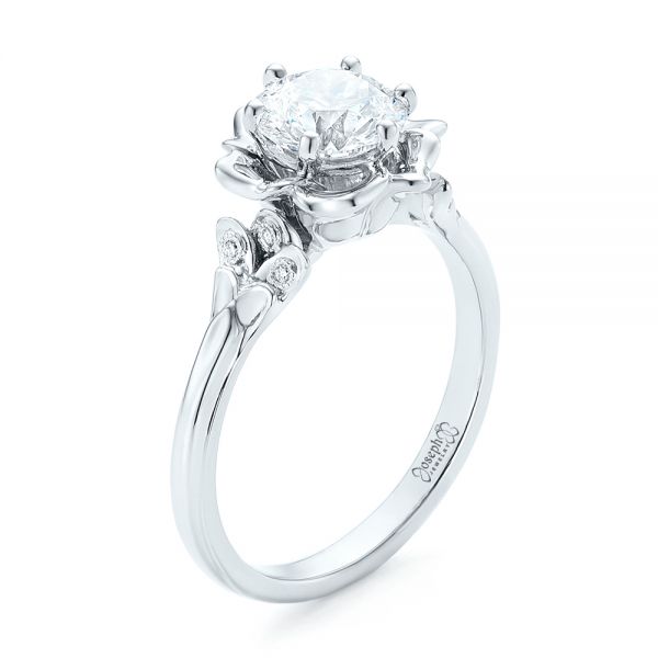  Platinum Custom Diamond Engagement Ring - Three-Quarter View -  102896