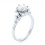 18k White Gold 18k White Gold Custom Diamond Engagement Ring - Three-Quarter View -  102896 - Thumbnail