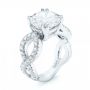 18k White Gold 18k White Gold Custom Diamond Engagement Ring - Three-Quarter View -  103042 - Thumbnail