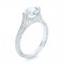 14k White Gold Custom Diamond Engagement Ring - Three-Quarter View -  103053 - Thumbnail