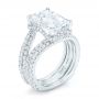 18k White Gold 18k White Gold Custom Diamond Engagement Ring - Three-Quarter View -  103138 - Thumbnail