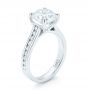 18k White Gold 18k White Gold Custom Diamond Engagement Ring - Three-Quarter View -  103150 - Thumbnail