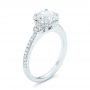 14k White Gold 14k White Gold Custom Diamond Engagement Ring - Three-Quarter View -  103219 - Thumbnail