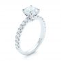 14k White Gold 14k White Gold Custom Diamond Engagement Ring - Three-Quarter View -  103235 - Thumbnail