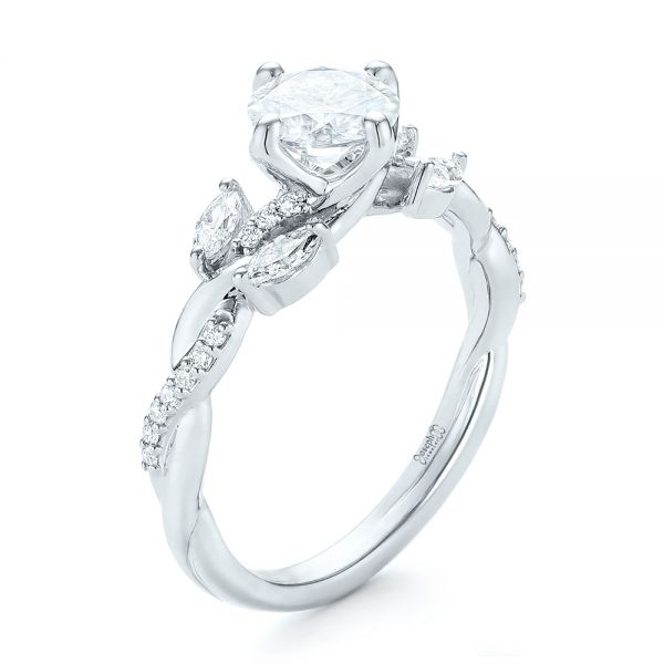  Platinum Platinum Custom Diamond Engagement Ring - Three-Quarter View -  103418