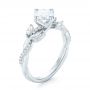 14k White Gold Custom Diamond Engagement Ring - Three-Quarter View -  103418 - Thumbnail