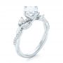 18k White Gold 18k White Gold Custom Diamond Engagement Ring - Three-Quarter View -  103418 - Thumbnail