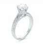18k White Gold 18k White Gold Custom Diamond Engagement Ring - Three-Quarter View -  103428 - Thumbnail