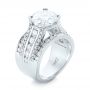 18k White Gold 18k White Gold Custom Diamond Engagement Ring - Three-Quarter View -  103487 - Thumbnail