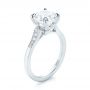 18k White Gold Custom Diamond Engagement Ring - Three-Quarter View -  103508 - Thumbnail