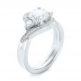14k White Gold 14k White Gold Custom Diamond Engagement Ring - Three-Quarter View -  104262 - Thumbnail