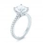 14k White Gold Custom Diamond Engagement Ring - Three-Quarter View -  104401 - Thumbnail