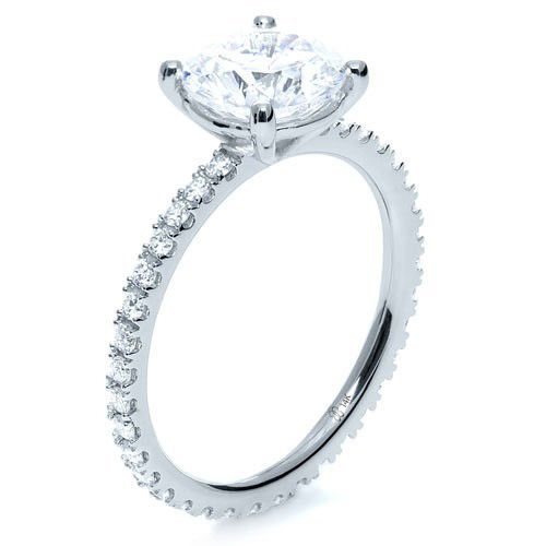  Platinum Platinum Custom Diamond Engagement Ring - Three-Quarter View -  1104