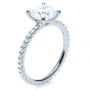 14k White Gold Custom Diamond Engagement Ring - Three-Quarter View -  1104 - Thumbnail