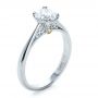 18k White Gold Custom Diamond Engagement Ring - Three-Quarter View -  1162 - Thumbnail