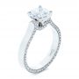 18k White Gold Custom Diamond Engagement Ring - Three-Quarter View -  1259 - Thumbnail