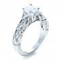 18k White Gold Custom Diamond Engagement Ring - Three-Quarter View -  1296 - Thumbnail